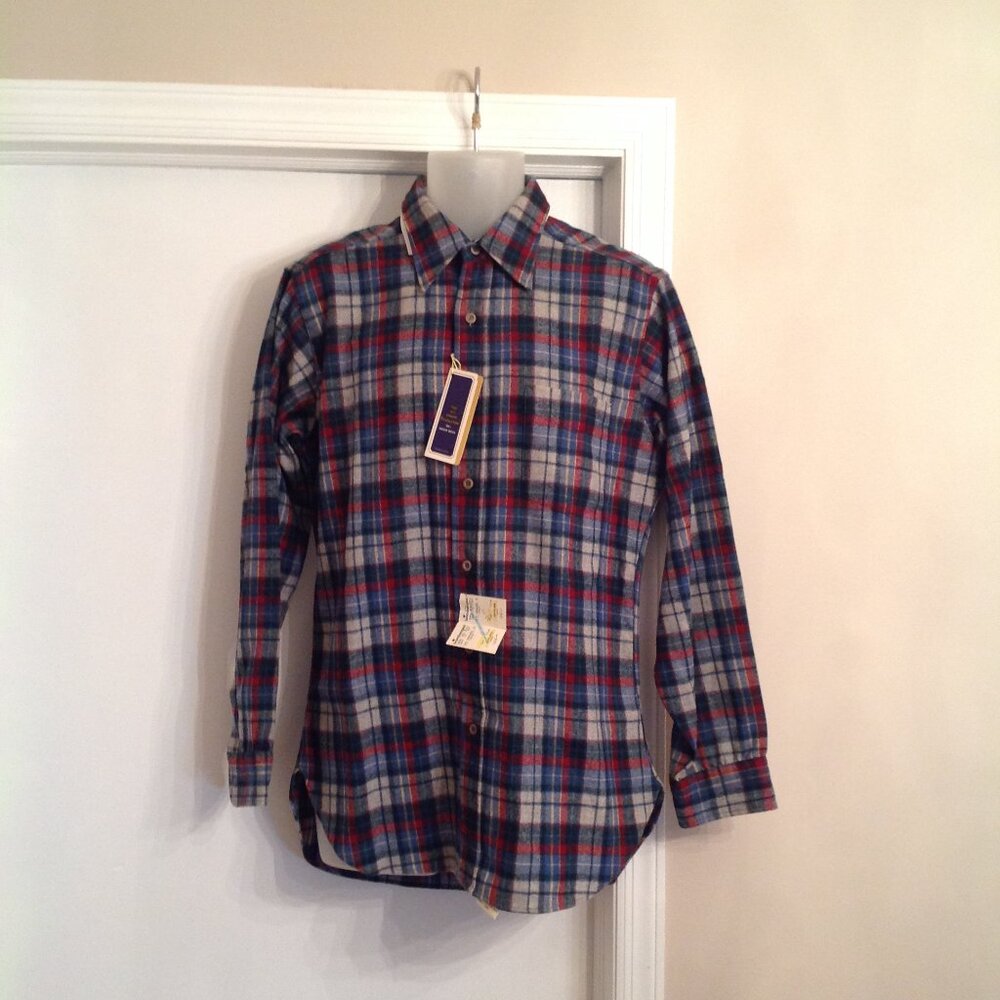 NWT Vintage 80's? Pendleton Wool Tartan Plaid Button Down Shirt M USA